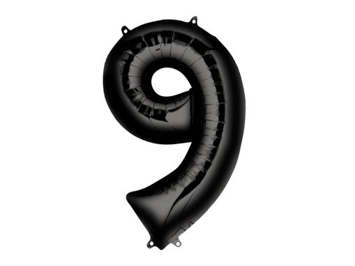 Picture of FOIL BALLOON NUMBER 9 BLACK 34 INCH